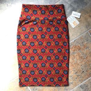 Flower Print Pencil Skirt